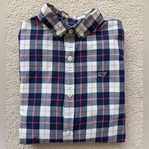 Vineyard Vines Navy, Pink m, & White Plaid Shirt